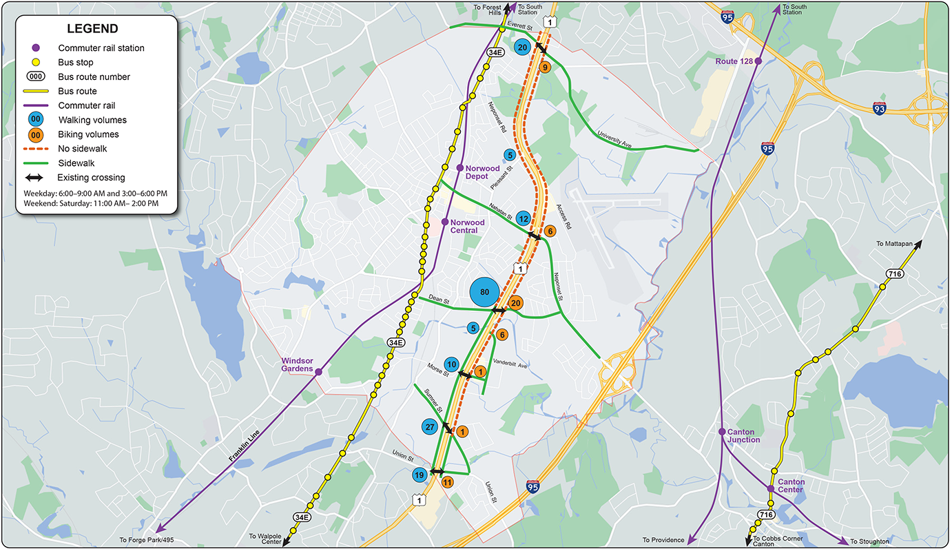 Figure 4
Mobility in the Route 1 Corridor
Figure 4 is a map of the corridor showing the mobility challenges in the study area.
